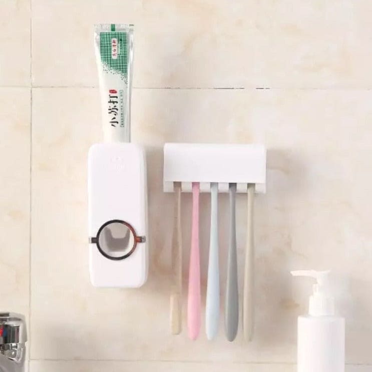 Automatic Toothpaste Dispenser Set, Toothpaste Squeezer, Hands Free Toothpaste Dispenser, Toothbrush Holder Automatic Toothpaste Dispenser Set, Toothpaste Squeezer, Hands Free Toothpaste Dispenser, Toothbrush Holder
